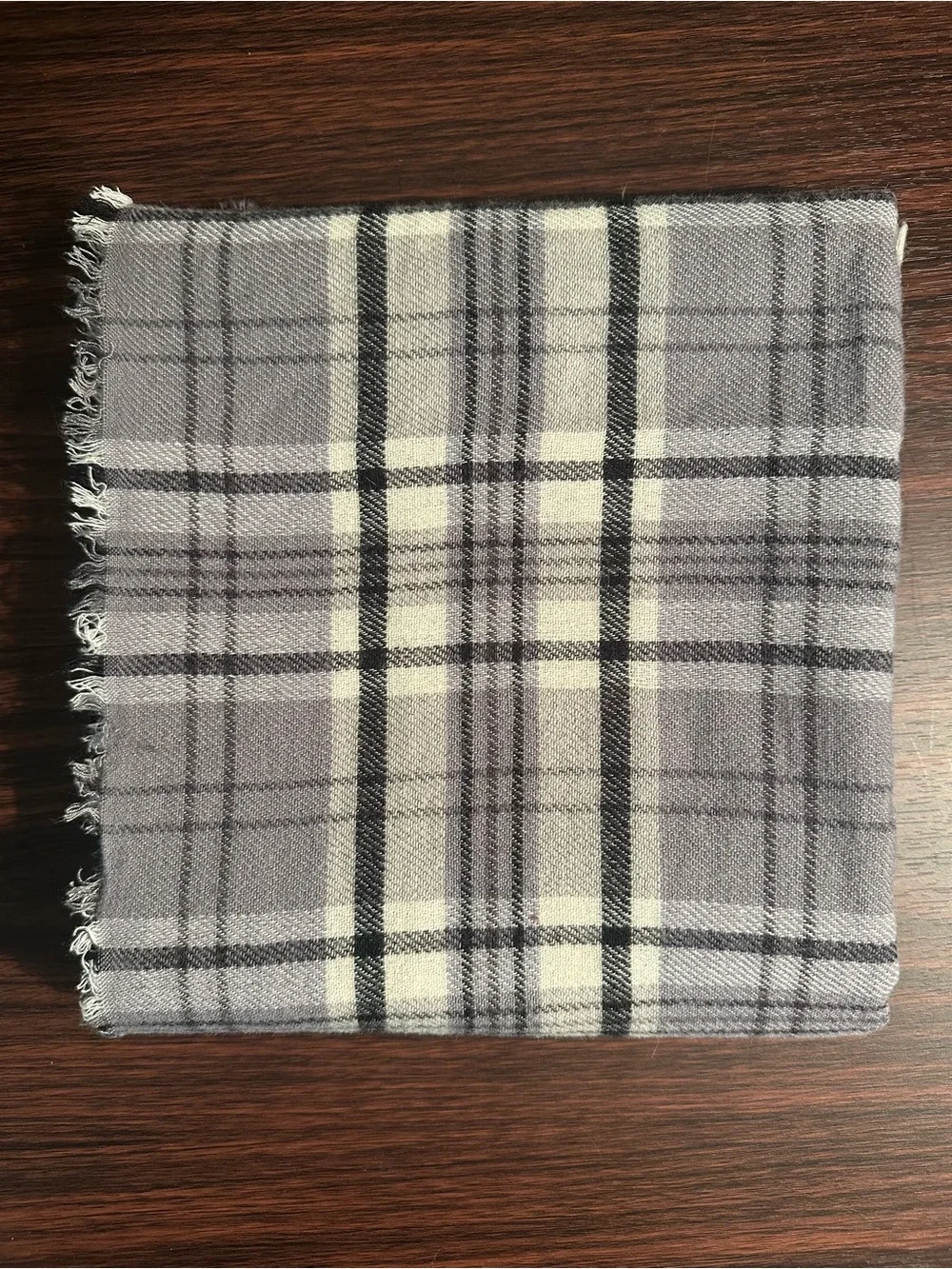All Saints Black and Gray Plaid Men's Scarf